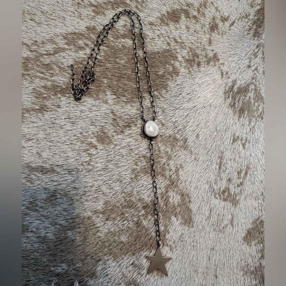 Sterling Silver White Buffalo Star Lariat